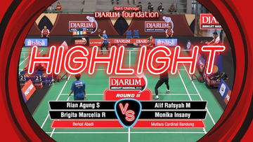 Rian Agung Saputro/Brigita Marcelia Rumambi (Berkat Abadi) VS Alif Rafsyah Mauthuthihona/Monika Insany (Mutiara Cardinal Bandung)