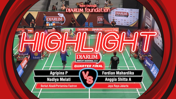 Agripina Primarahmanto Putera/Nadiya Melati (Berkat Abadi/Pertamina Fastron) VS Ferdian Mahardika R/Anggia Shitta Awanda (Jaya Raya Jakarta)