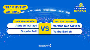 Divisi 1 | Final - WD | Apriyani/Greysia (Jaya Raya) VS Maretha/Yulfira(Mutiara Cardinal)