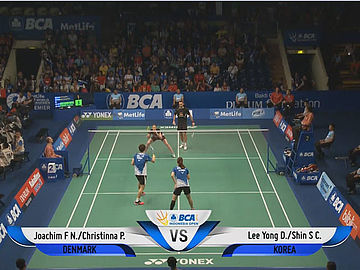 Lee Yong Dae/Shin Seung Chan (KOR) VS Joachim Fischer Nielsen/Christinna Pedersen (DEN)