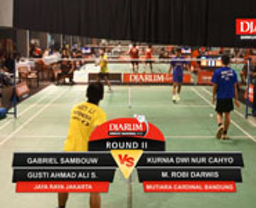 Gabriel S/Gusti A (PB Jaya Raya Jakarta) VS Kurnia Dwi N/M. Robi (PB Mutiara Cardinal Bandung)