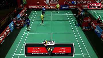 Althof B/Reinard D (Mutira Cardinal Bandung) VS Risky H/Riyo A (Hi Qua Wima)